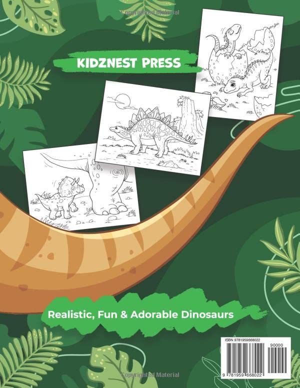 Dinosaur Coloring Book for Kids: Realistic, Fun, Adorable Illustrations for Your Young Dinosaur Enthusiast - Explore Prehistoric Lands within the Dino Family Universe