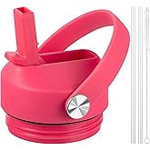 FLORAPELL Straw lid for Yeti Rambler 18 26 36 64 oz, Lid with Straws and Flexible Handle, Replacement Cap for Yeti 18oz 26oz 36oz 64oz Rambler Water Bottle Straw Cap