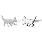 Boma Jewelry Sterling Silver Cat Stud Earrings