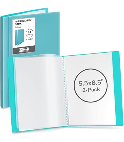 Portefeuille D'art Dunwell 27,9 X 43,2 Cm - 24 Pochettes (48 Pages) - Bleu, Couverture Plastique Robuste