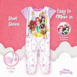 Disney Girls' Princess 3-Piece Loose-Fit Pajamas