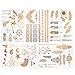Arteza Temporary, Metallic, Henna Body Tattoos, Gold & Silver Flash Tattoo Sheets, 110 Unique Designs (10 Sheets)