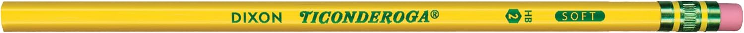 TICONDEROGA Pencils, Wood-Cased, Unsharpened, Graphite #2 HB Soft, Yellow, 24-Pack (13924) : Wood Lead Pencils : Office Products