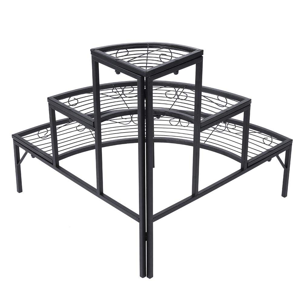 Estante de la Maceta de Metal de 3 Niveles Soporte de la Planta Repisa