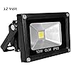 GLW 10w 12v Ac or Dc Led Flood Light Waterproof Daylight White Outdoor Lights 750lm Spotlight Lamp 80w Halogen Bulb Equivalent Black Case