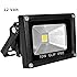 GLW 10w 12v Ac or Dc Led Flood Light Waterproof Daylight White Outdoor Lights 750lm Spotlight Lamp 80w Halogen Bulb Equivalent Black Case