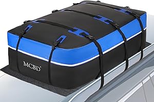MCBD Rooftop Cargo Carrier Bag for Car, 40 Cubic Feet Large Waterproof Soft-Shell Roof Bag for All Vehicles SUV with/Without Roof Rack, Universal Car Top Luggage Storage Bag