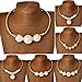 Womens Large Artificial Pearl Rhinestone Bib Collar Charm Necklace Pendant