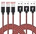 Type C Cable, AOKER 3 Pack 3ft 6ft 10ft [New] Nylon BraidedType C Charging Cord for Samsung Galaxy S8, S8 plus , ZTE Zmax Pro Z981, Google Pixel/Pixel XL, Nexus 6p, LG G6 (3ft+6ft+10ft Black Red)