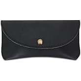CestAntiQ Leather Eyeglass Case Genuine Leather Sunglasses Case Eyewear Pouch Glasses Sleeve Slim Unisex Eyeglass Holder