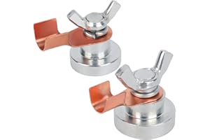 LASUROA 2pcs Welding Magnetic Grounding Clamp, Efficient Welding Support Clamp Tool Multifunctional Attachment Suction Weld Accessories for Smooth Metal (Large & Small)
