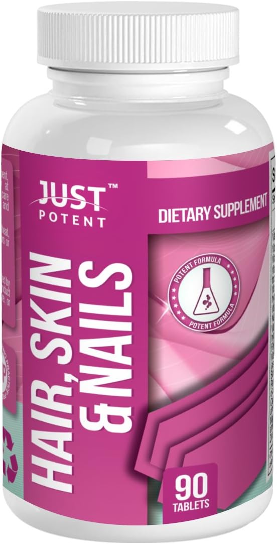 Hair, Skin & Nails Supplement by Just Potent :: Luscious Hair* :: Radiant Skin* :: Beautiful Nails*
