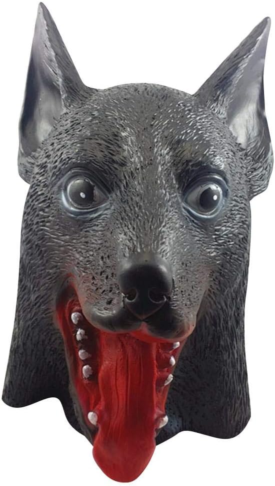 Ruierhui Black Retriever Dog Halloween Mask, Latex Party Animal Full Face Mask, Costume Prop