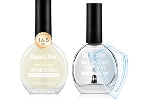 OpenLive Base and Top Coat Nail Polish Quick Dry,16.5ml Large capacity Basic Nail Polish Set Air Dry Fast, High-Glossy Shiny, No U V Light Needed for Women Salon DIY Nail Art