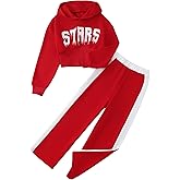 YOURUIKEY Girls' Clothing Set Crop Top Letter Hoodie Sweatpants Fall Winter Outfits Tween Girl Trendy Clothes Activewear 8-12