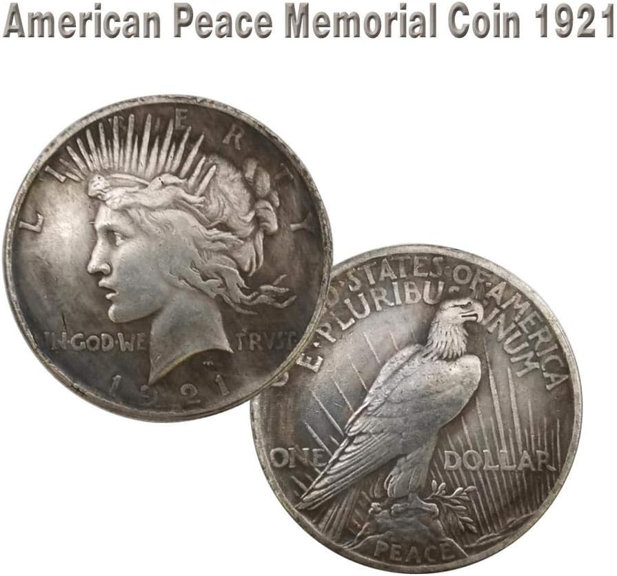 Williamly Coin Hobbies - 1921/1922 / 1927 Statue Of Liberty And Peace Coin Handmade Craft Silver Dollar Imitation Antique Coin Eagle Collection 38MM For Coin Lovers Coin Collector