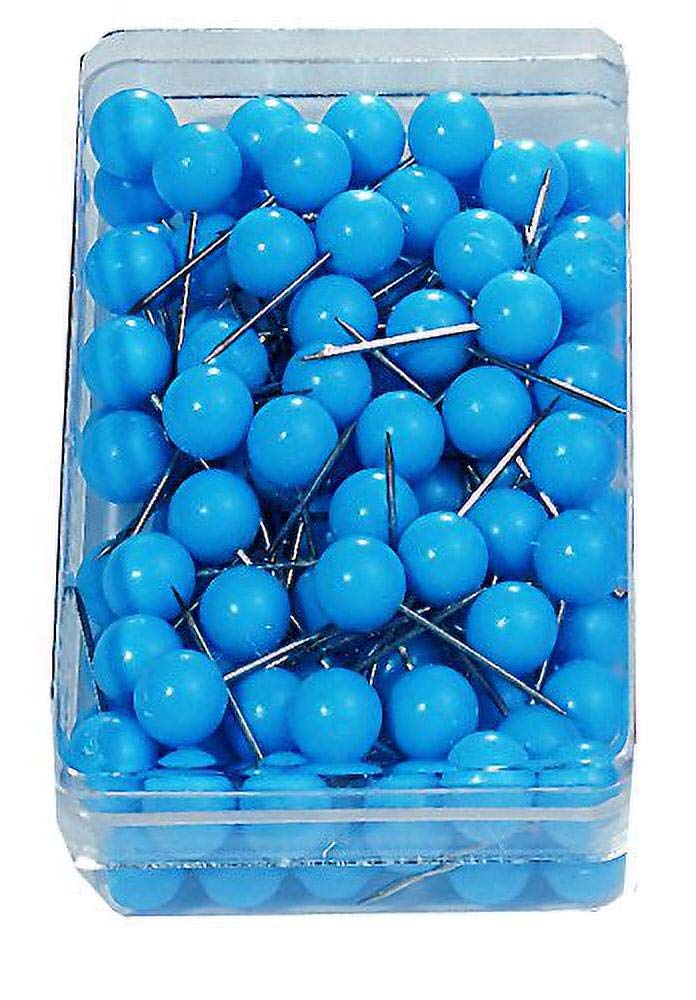 Nobo 1901327 Drawing Pins Spherical Top Length 13 mm Head 6 mm Set of 100 Blue