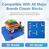 HOTUT 4 Pack 10x10 Baseplates 32x32 Compatible Grey Green Sand Blue view 4