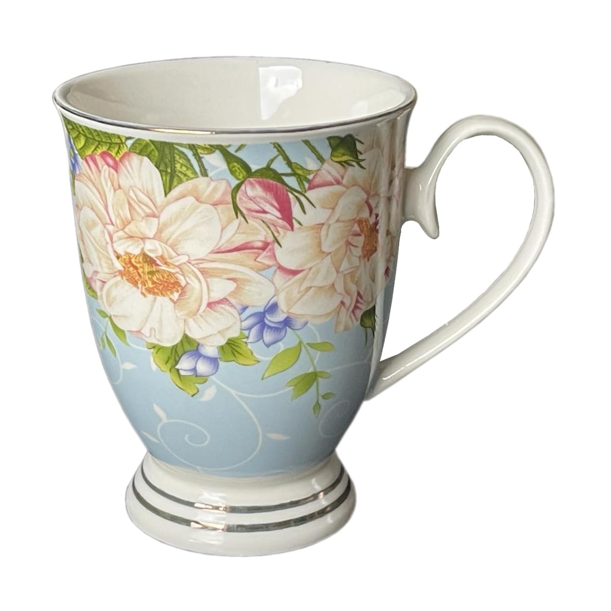 electromax 6 Piece Teacup and Gift Set - Vintage Serving Set for 6, with Bone China Tea Cup/Mug 300ml Strong Lightweight Set. (Multi Ross)