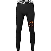 Poekuao Boys Thermal Compression Pants Youth Fleece Lined Sports Base Layer Leggings Kids Athletic Tights Cold Weather Gear