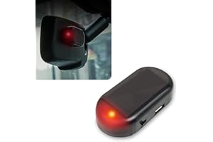 Crynod 1 PC Car Solar LED Flashing Security Light with USB Port, Anti-Theft ABS Vehicle Alarm Light Accessories, Universal Automotive Safety Warning Light for Car Truck SUV (Red Light)
