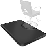 Saloniture 3 ft. x 5 ft. Salon &amp; Barber Shop Chair Anti-Fatigue Floor Mat - Black Rectangle - 1/2 in. Thick