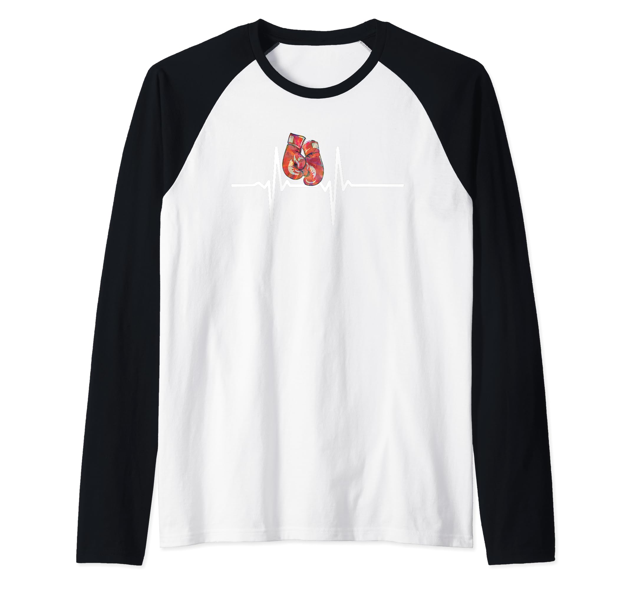 Boxing, Fighter Sports Punch heartbeat gloves Raglan Baseball Tee