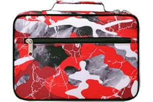 GATYCALLATY Bible Case Cover for Boys Medium Large Kids Study Bible Carrying Bag Carrier with Zipper Good Holy Book Protector Teens Girls LDS Church Scripture Organizer Catholic Gift Red Camouflage Waterproof