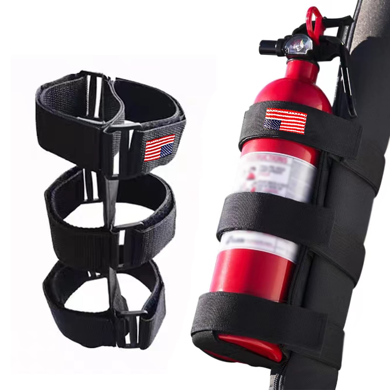 thumbnail image 2 of Universal Fire Extinguisher Mount For Car, Truck, UTV & Jeep – Adjustable Bracket Holds Extinguisher Secure, Easy Release (Red) 2 of 13