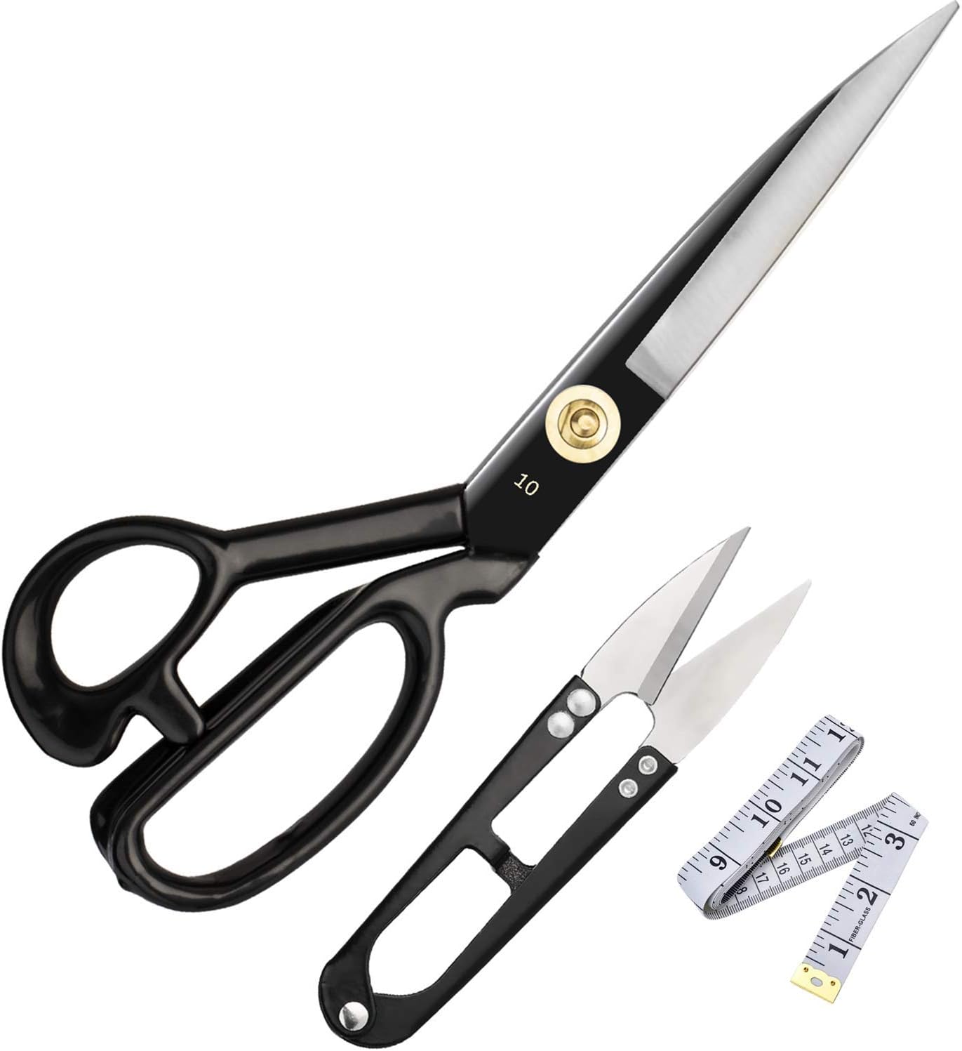 Sewing Scissors 10 inch(25.5cm) Tailors Heavy Duty High Carbon Steel Sharp Blades Shears for