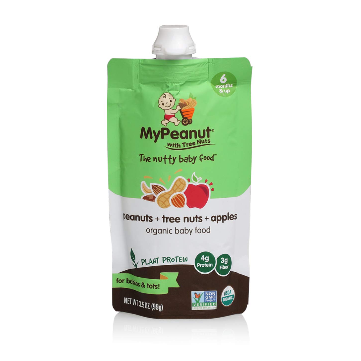 MyPeanut Organic Baby Food Pouch with Plant Protein, Peanuts, Tree Nuts