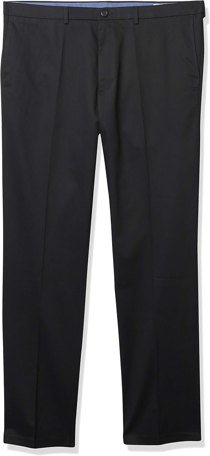 Haggar Men's Premium No Iron Khaki Straight Fit Flex Waistband Flat Front Pant at  Men’s Clothing store