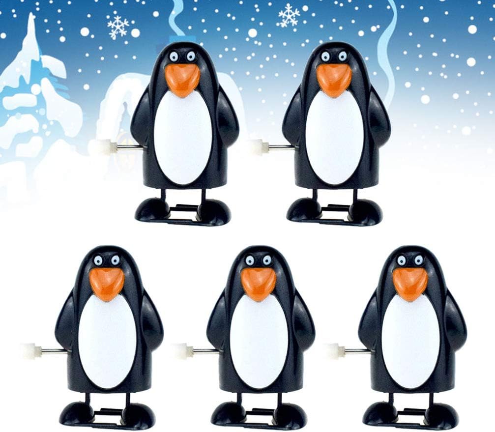 Christmas Clockwork Wind Up Toys Slim Penguin Clockwork Walking Toy Goodie Bag Fillers Xmas Party Favors for Kids 5pcs - Image 4