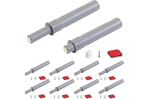 2.87" Push to Open Cabinet Hardware CBRIVE 10 Pack Push Latch & Lock for Hidden Door Touch Latches and Catch Push Release Drawer Pull Tip on RV Closet Close Strong Pop Out, Grey