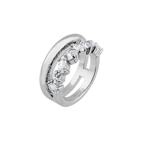 JOOP! Damen-Ring Messing rhodiniert Zirkonia transparent JPRG00007A1