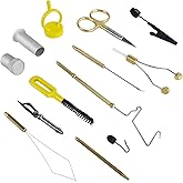 Shark Shooter Professional Fly Tying Tool Kit, 10-in-1 Complete Set with Ceramic Bobbin, Whip Finisher, Scissors, Stainless Steel Tools, Black Storage Case