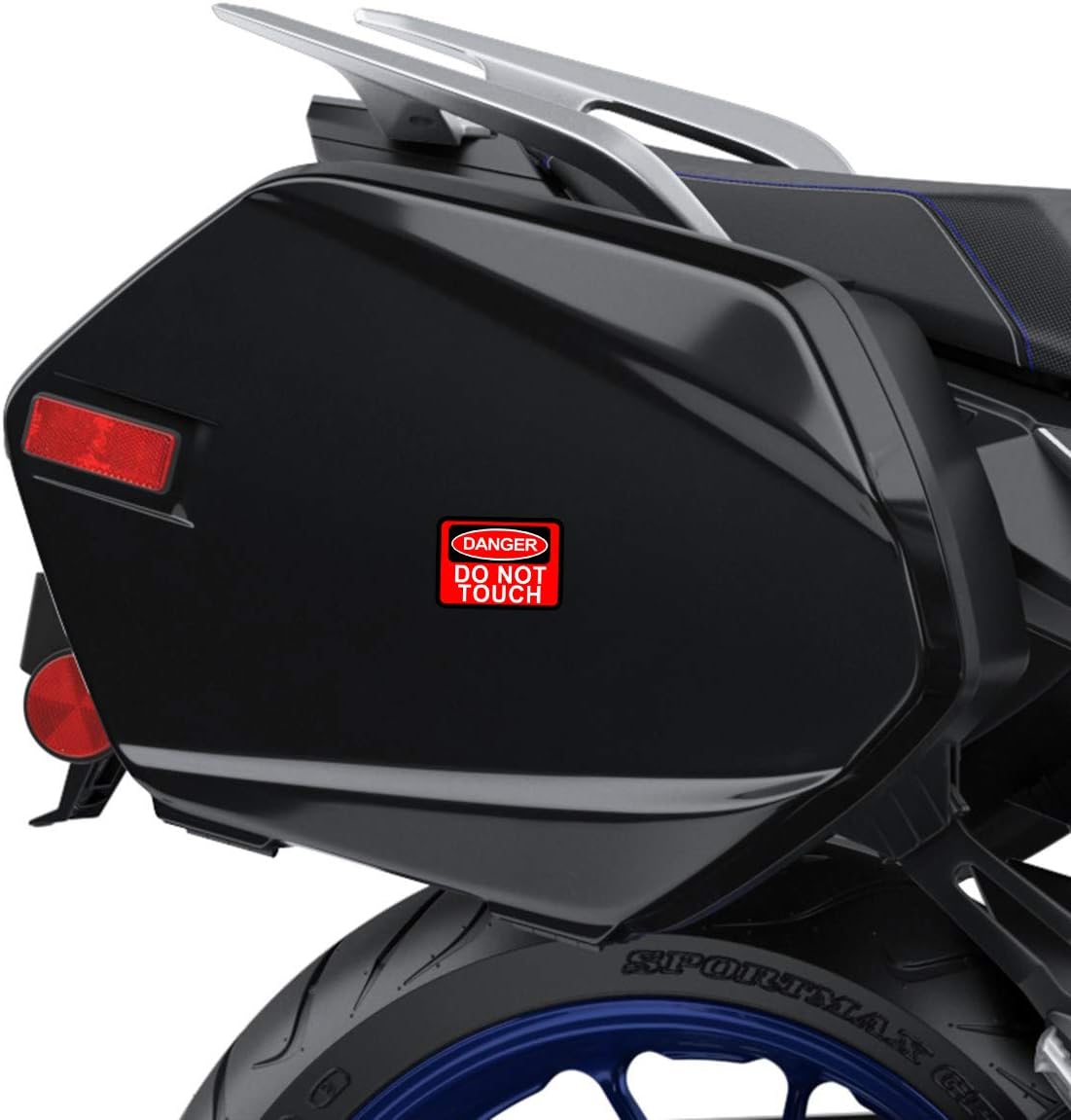 SkinoEu® 2 x Vinyl Self-Adhesive Decal Funny Stickers Danger Do Not Touch Sign Red Warning Label Car Door Window Auto Moto Motorcycle Helmet Bike Skate Truck Van Racing Tuning B 162 - Image 4