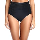 Tempt Me Women High Waisted Bikini Bottoms Tummy Control Swimsuit Bottoms Ruched Bathing Suit Bottom