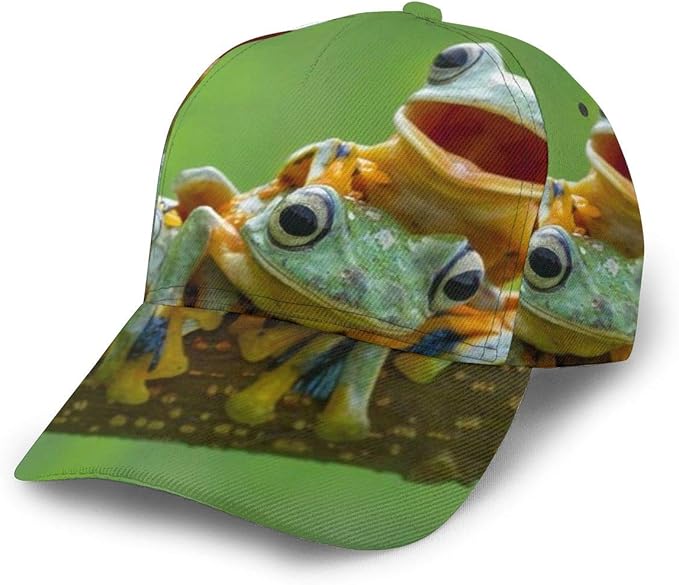 Animated Frog Baseball Cap Adjustable Men Women Unisex Hat Strapback