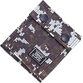 JEMINAL Camo Bifold Wallet for Men Thin Nylon Vertical Wallet with Cash Zipper Pocket Brown
