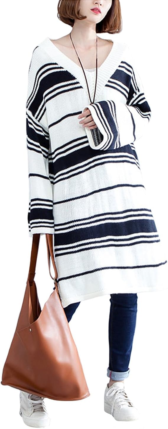Amazon 大きいサイズ レディース ボーダーニットワンピ 白 Ll 3l 4l 5l 6l ホワイト 17冬 新入荷 ホワイト 大きいフリーサイズ ワンピース チュニック 通販
