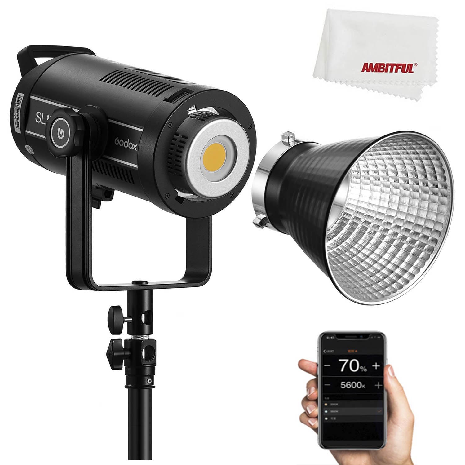 Godox SL150III SL150WIII LED Video Light 160W Bowens-mount Daylight Balanced 5600K 2.4G Wireless X System CRI96 for Photography Interview Support APP Control