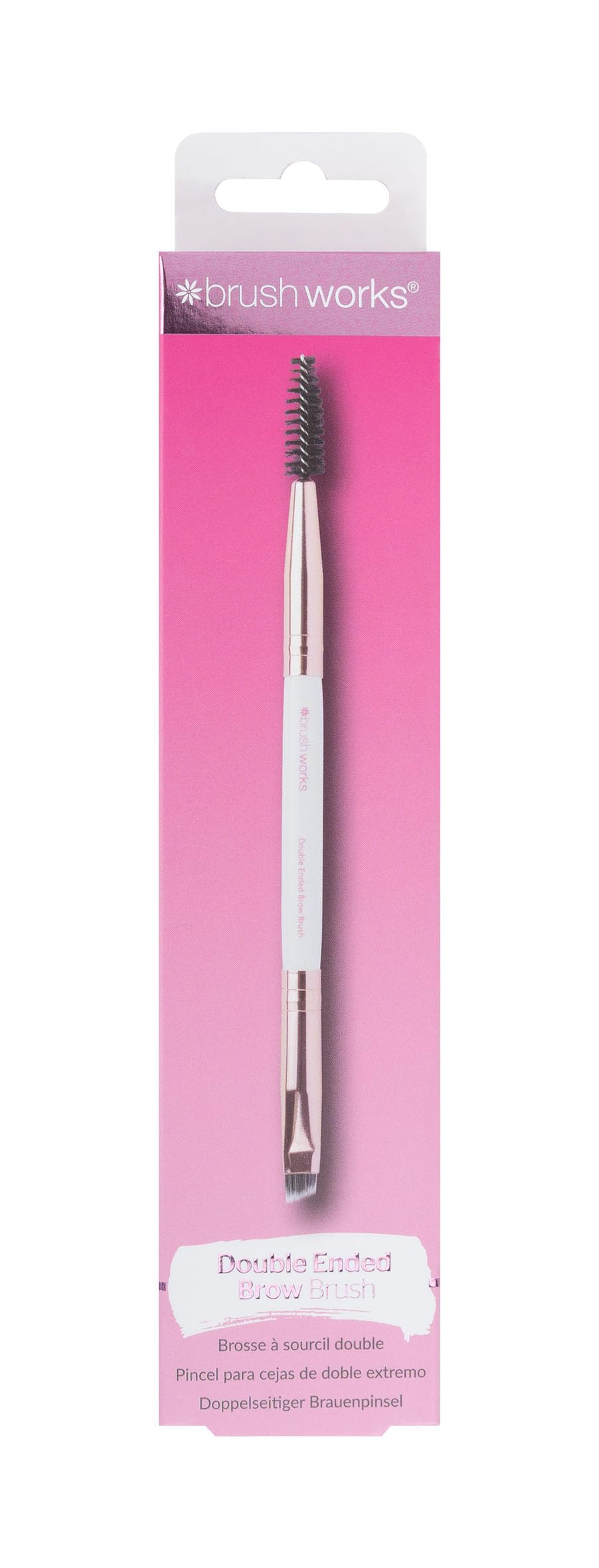 Brushworks White & Gold Brow Duo Brush