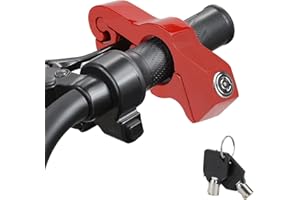 VG MOTO Motorcycle Handlebar Lock Anti Theft Throttle Grip Clutch Brake Lock Adjustable Universal for Motorbikes Moped Scooter ATV (Red-1 PCS)