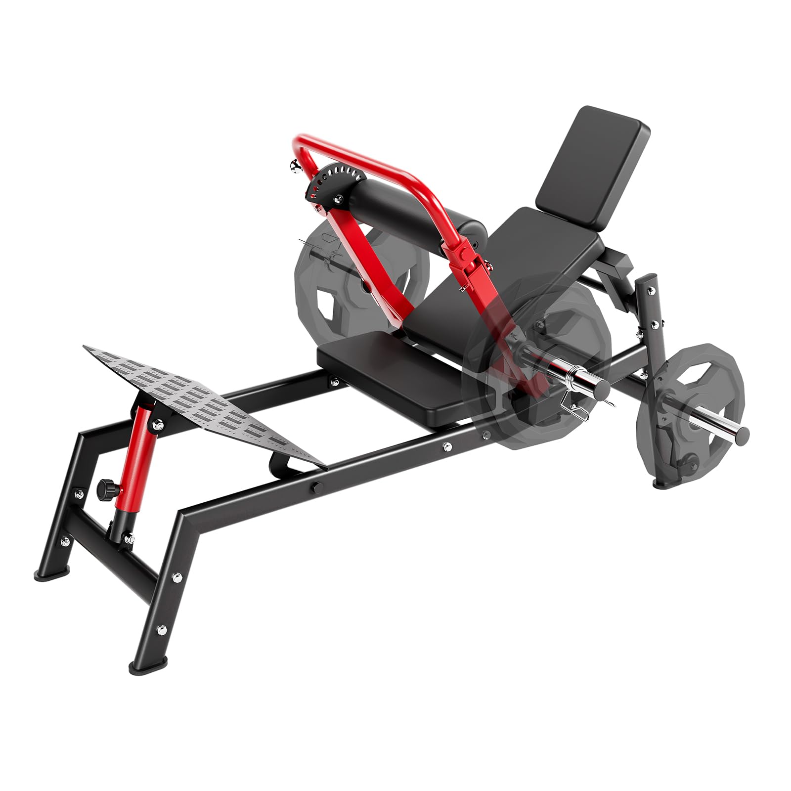 Photo 1 of [BOX 1 OF 2] GarveeLife Hip Thrust Machine, 900 LBS Plate-Loaded Glute Bridge Machine with Weight Holder, Heavy Duty Butt Exercise Equipment for Glute Muscles Building and Butt Shaping, Adjustable Footboard