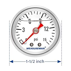 MEASUREMAN 1-1/2" Dial Size, Glycerin Filled Fuel