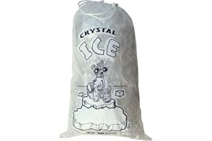 PUGDODO 20 lb Ice Bags with Drawstring 13 in x 23 in x 1.85 mil Pack of 250 Heavy Duty Commercial Grade