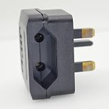 Casoter EU to UK Plug Adaptor 5A Fuse 2-Pin to 3-Pin 3 Pack Black view 9