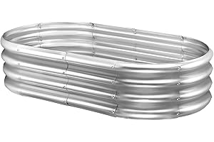 Copiu Raised Garden Bed Kit, 1 Pcs Galvanized Raised Garden Beds Outdoor Planter Box, Oval Large Metal Raised Beds for Gardening Vegetables Fruits and Flowers (4x2x1Ft)