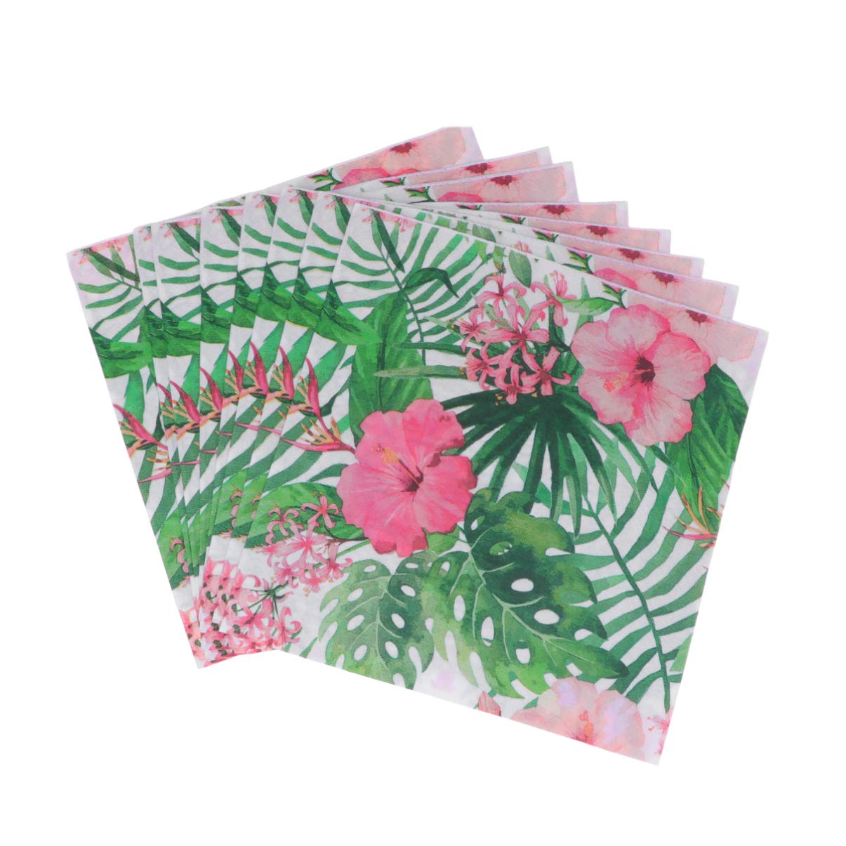 Toyvian Hawaii Disposable Party Napkins 20 Pieces Tropical Flamingo Monstera Leaf Paper Towels for Summer Luau Birthday Baby Shower Decorations